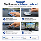 Fixation du GPS sur le tableau de bord en quatre étapes